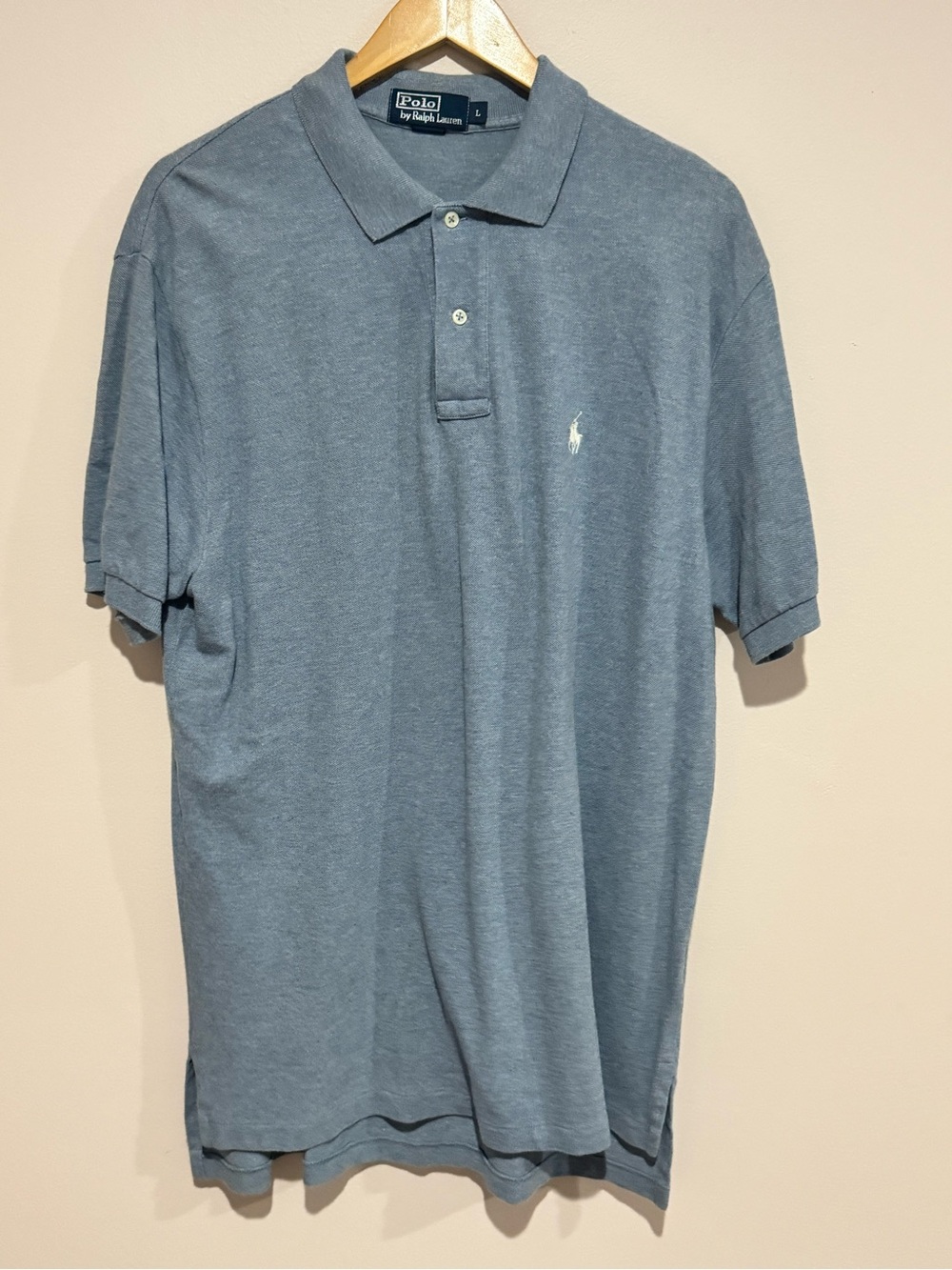 Polo By Ralph Lauren Polo Shirt Mens Large Blue Cotton Pony Logo Short Sleeve